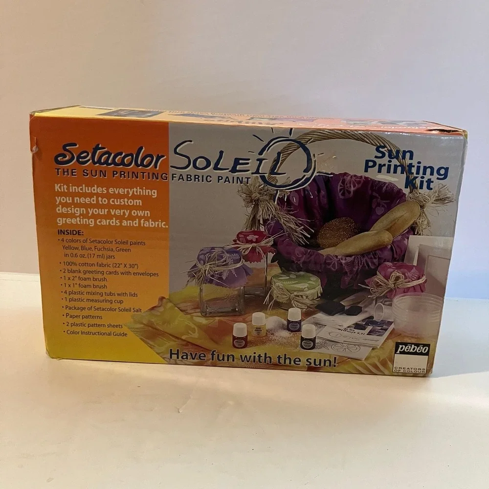 Pebeo Setacolor Soleil Sun Printing Fabric Art Paint Kit Open Box